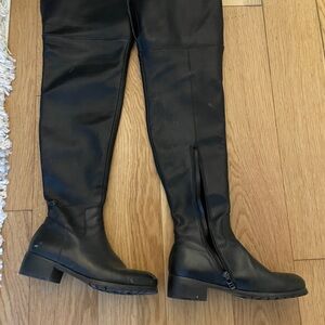 Black over the Knee Leather Boots